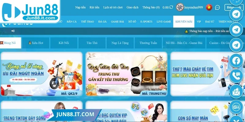 Chương trình khuyến mãi Jun88 luôn là điểm sáng thu hút thành viên